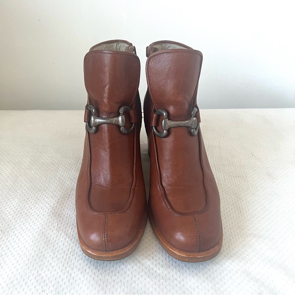 LA SCARPA Brown Genuine 
Leather Ankle Boots with Silver Buckle - Picture 8 of 10